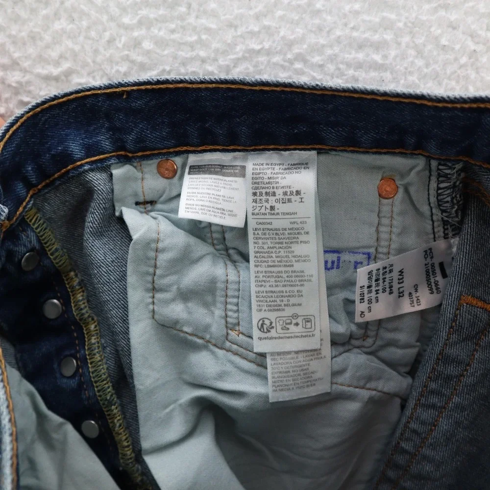 Levi's 501 Jeans Men's 33x32 Blue Original Straight Button Fly Denim Grunge New